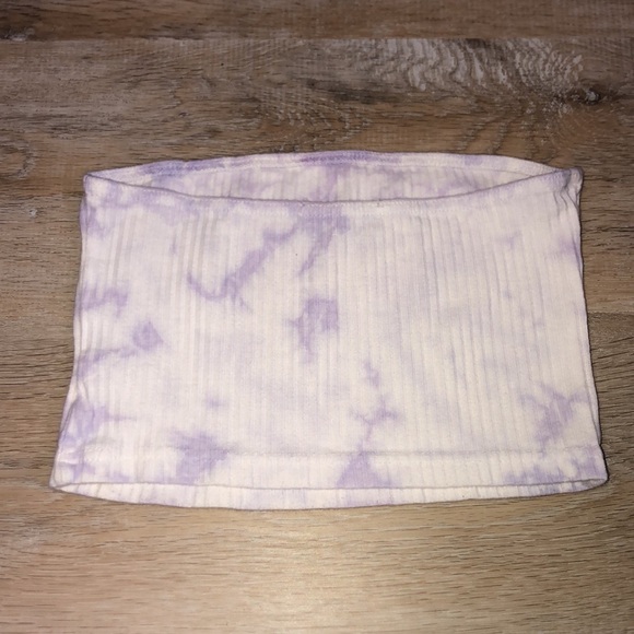 PLT Petite Lilac Ribbed Tie Dye Bandeau - Picture 5 of 8